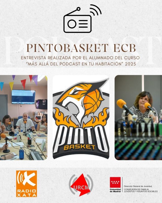 ¡DEPORTE LOCAL EN RADIO XATA!

¡Los chicos de Pintobasket @pintobasket_ecb  Pintobasket  acaban de ascender a Tercera FEB! Para celebrarlo, y contarnos más sobre un club que tiene 800 jugadores y jugadoras de todas las categorías, visitan Radio XATA la presidenta, Emilia Torres, y su fotógrafo, Iván Atance.

Ya en la web www.radioxata.org y en ivoox

▶️ https://go.ivoox.com/rf/149912334

Entrevista realizada por el alumnado del curso "Más allá del podcast en tu habitación 2025" impartido por la URCM @urcmadrid con la subvención de la Consejería de Familia, Juventud y Asuntos Sociales de la Comunidad de Madrid, a través de su Dirección General de Juventud; en las instalaciones de Radio XATA Pinto.

#Radioxata #radioxatapinto #pinto #pintobasket #entrevista #radioscomunitarias #urcm #baloncesto #deporte #entrevista 
@ayuntamientopinto @revistazigzag @federacion_baloncesto_madrid @epinto_digital