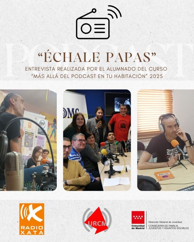"Échale papas" es un programa de radio referente en cuanto a trabajar desde los medios comunitarios con personas con diversidad funcional... o ¡diversión funcional como dicen ellas! 

Mario Pereira, uno de los educadores de Fundación Ser @fundacion_ser_  que realizan este programa en OMC Radio @omcradio , visita el estudio de Radio XATA para tratar estos temas con el alumnado del curso "Más allá del podcast en tu habitación 2025" en una completa mesa redonda.

Ya en la web www.radioxata.org o en ivoox
▶️ https://go.ivoox.com/rf/149912369

Este curso ha sido impartido por la URCM @urcmadrid  con la subvención de la Consejería de Familia, Juventud y Asuntos Sociales de la Comunidad de Madrid, a través de su Dirección General de Juventud; en las instalaciones de Radio XATA Pinto.

#radioxata #radioxatapinto #pinto #omcradio #radioscomunitarias #échalepapas #diversidadfuncional #radio 
@ayuntamientopinto @revistazigzag @epinto_digital